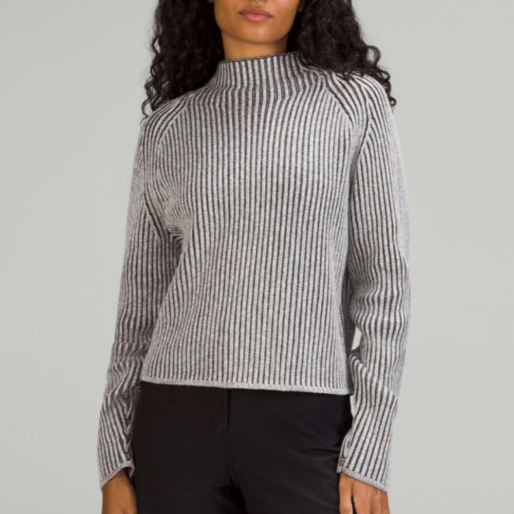 Lululemon Cotton-Cashmere Blend Mock Neck Sweater, 4